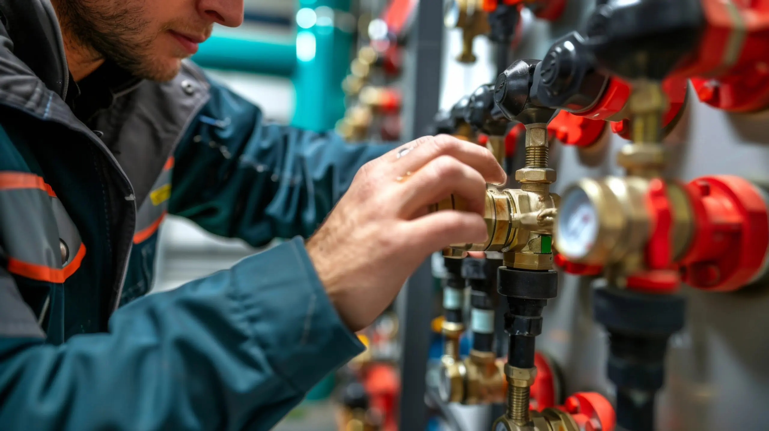 Un expert qui fait un contrôle de chauffage