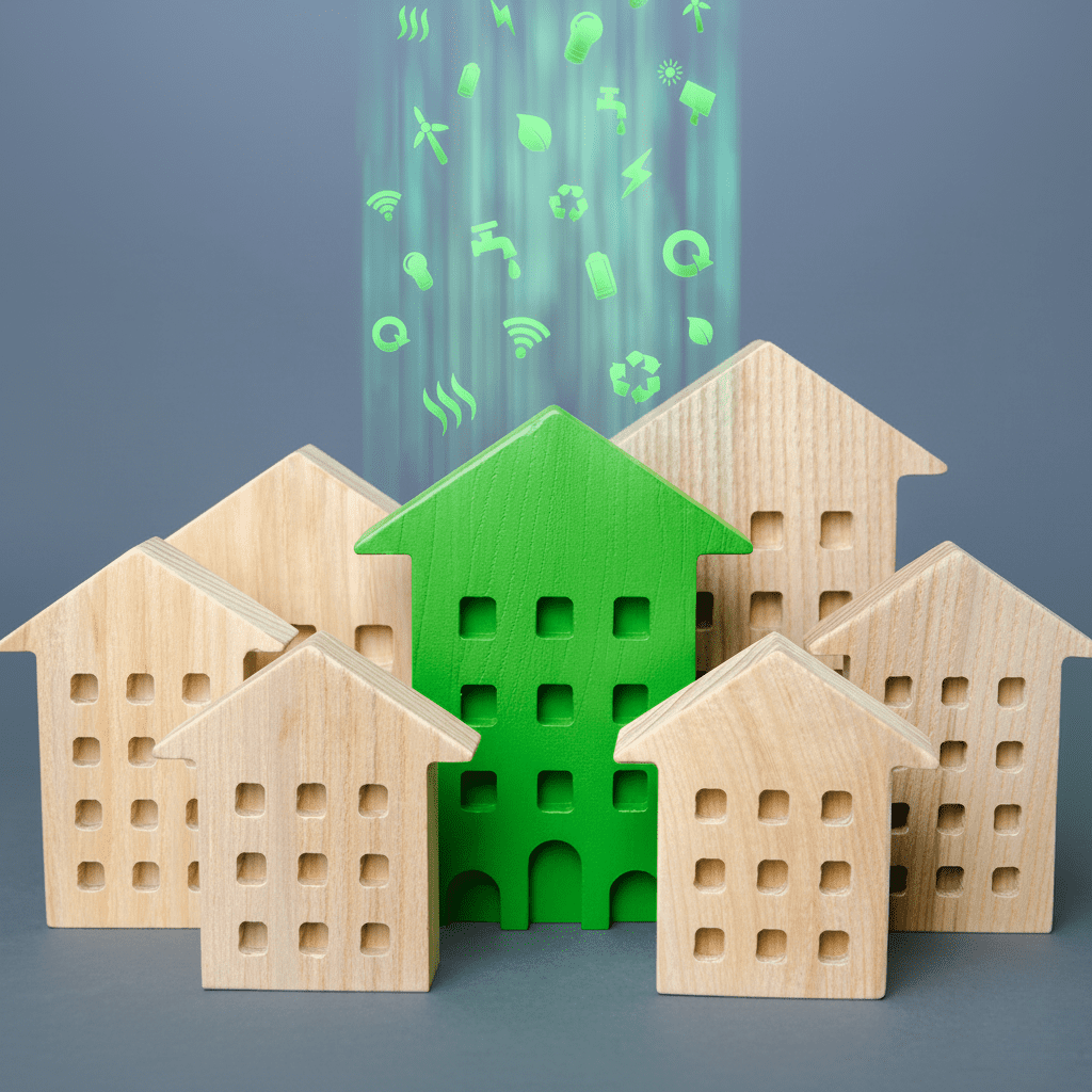 Bâtiment en bois dont un en vert pour valorisé ma prime rénov' copropriété