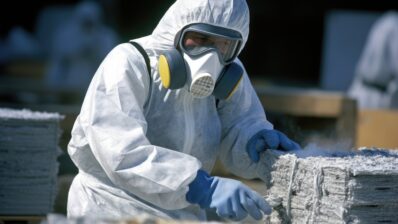 Expert ACCEO avec une combinaison spécifique au désamiantage